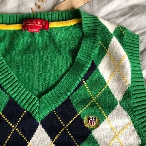 Academic vintage style Green sweater vest
